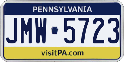 PA license plate JMW5723