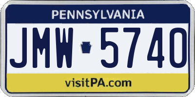 PA license plate JMW5740