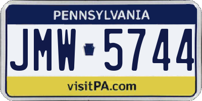 PA license plate JMW5744