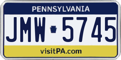 PA license plate JMW5745