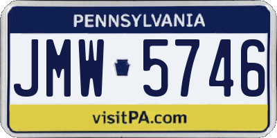 PA license plate JMW5746