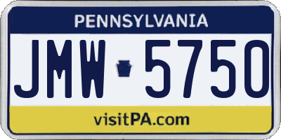 PA license plate JMW5750