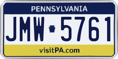 PA license plate JMW5761