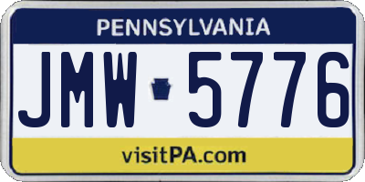 PA license plate JMW5776