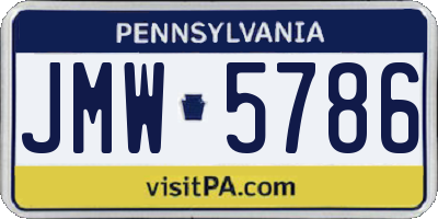 PA license plate JMW5786