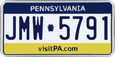 PA license plate JMW5791
