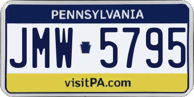 PA license plate JMW5795