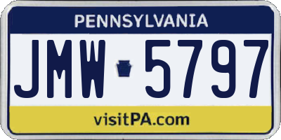 PA license plate JMW5797