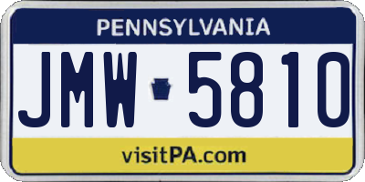 PA license plate JMW5810