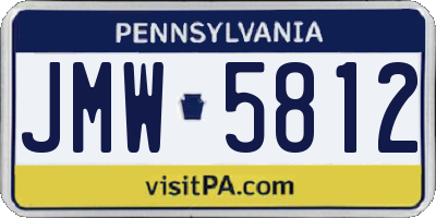 PA license plate JMW5812