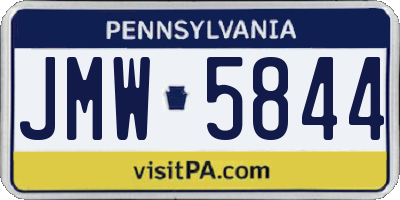 PA license plate JMW5844