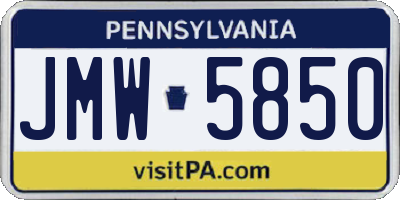 PA license plate JMW5850