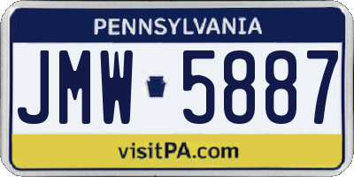 PA license plate JMW5887