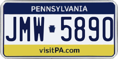 PA license plate JMW5890