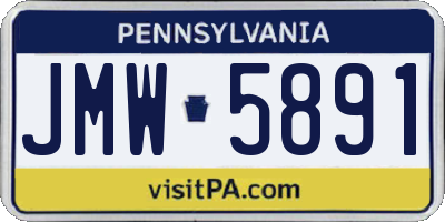 PA license plate JMW5891