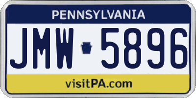 PA license plate JMW5896