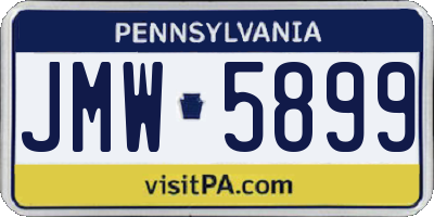 PA license plate JMW5899