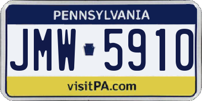 PA license plate JMW5910
