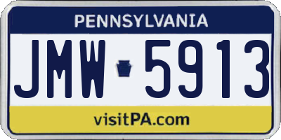PA license plate JMW5913