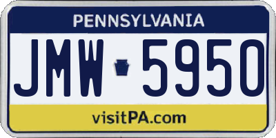 PA license plate JMW5950
