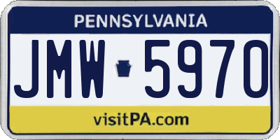 PA license plate JMW5970