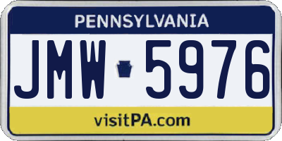 PA license plate JMW5976
