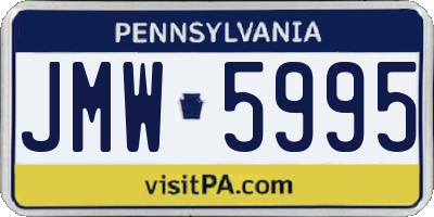 PA license plate JMW5995