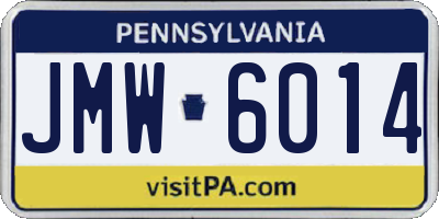 PA license plate JMW6014