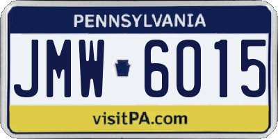 PA license plate JMW6015