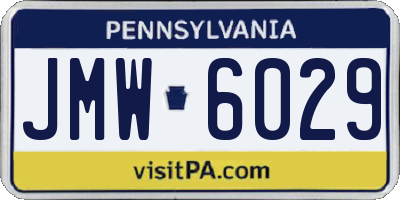 PA license plate JMW6029