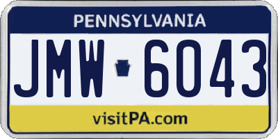 PA license plate JMW6043