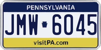 PA license plate JMW6045