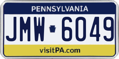 PA license plate JMW6049