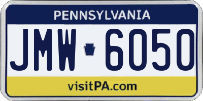 PA license plate JMW6050