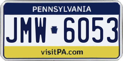 PA license plate JMW6053