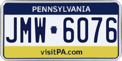 PA license plate JMW6076