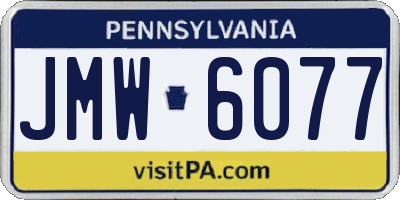 PA license plate JMW6077