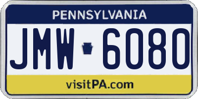 PA license plate JMW6080