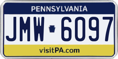PA license plate JMW6097