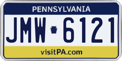 PA license plate JMW6121