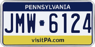 PA license plate JMW6124