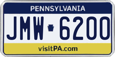PA license plate JMW6200