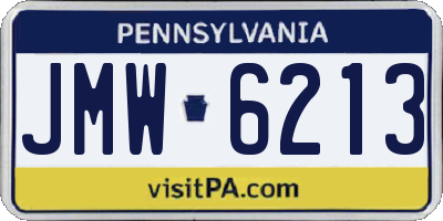 PA license plate JMW6213
