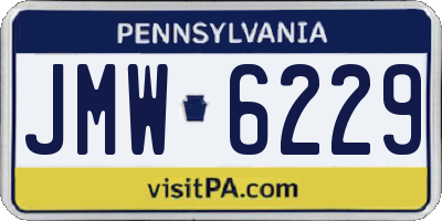 PA license plate JMW6229