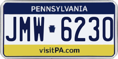 PA license plate JMW6230
