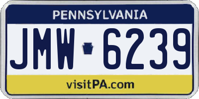 PA license plate JMW6239