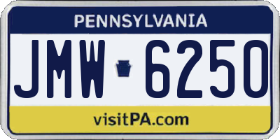 PA license plate JMW6250