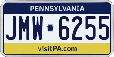 PA license plate JMW6255