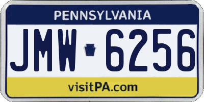 PA license plate JMW6256
