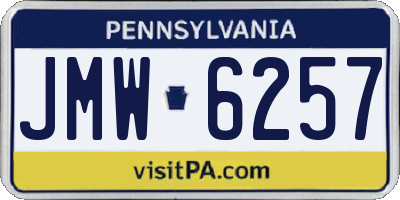 PA license plate JMW6257